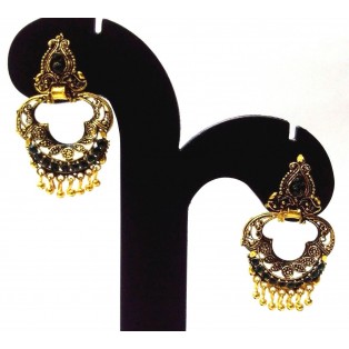 Golden Oxidized Earrings Jhumka Jhumki Ethnic Imitation Jewelry Drop Dangle EA82